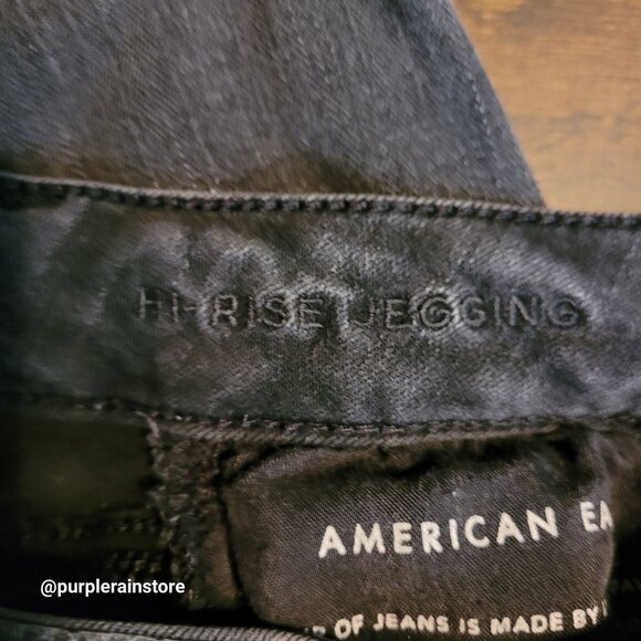 American Eagle Jeans 0 S Hi Rise Jegging Next Level Stretch Black Wash Denim - Picture 5 of 13
